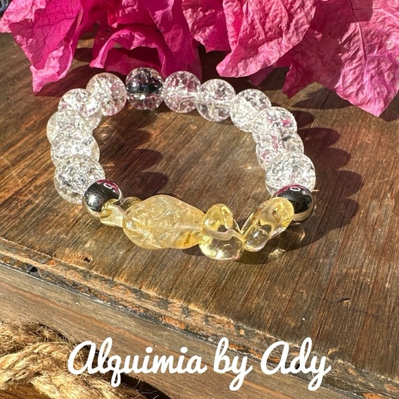 Citrine chunky beaded handmade unique bracelet - Picture 1 of 5